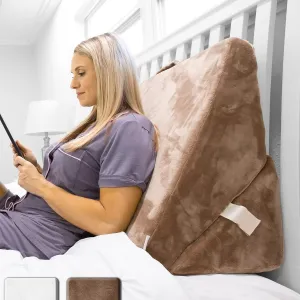 Bed Wedge Pillow - Folding Memory Foam Incline Cushion System for Back and Legs - Triangle Shaped for Reading, Support - Washable