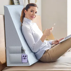 Bed Wedge Pillow for Headboard, 10" Bed Wedge Pillow, Headboard Triangle Pillow Wedge for Sleeping Post Surgery Legs Back Pain Gerd Snoring, Soft Memory Foam Top & Washable Cover