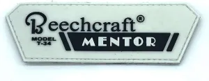 Beechcraft®, 5-inch T-34 Mentor, Hook and Loop, PVC Glow in The Dark Patch