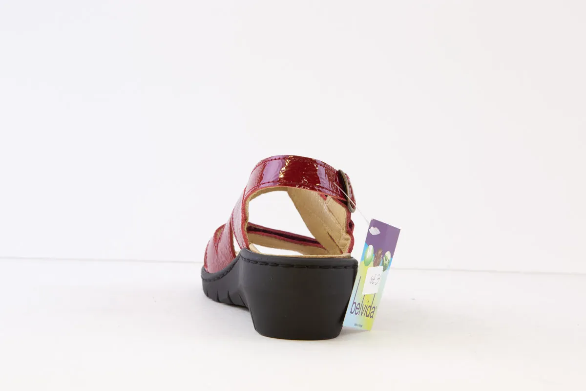 BELVIDA - 44.228 COMFORT SANDAL - RED PATENT