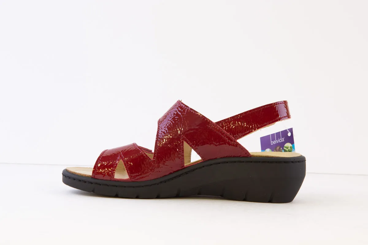 BELVIDA - 44.228 COMFORT SANDAL - RED PATENT