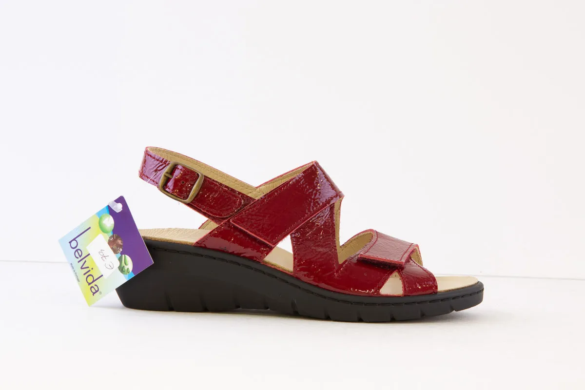 BELVIDA - 44.228 COMFORT SANDAL - RED PATENT