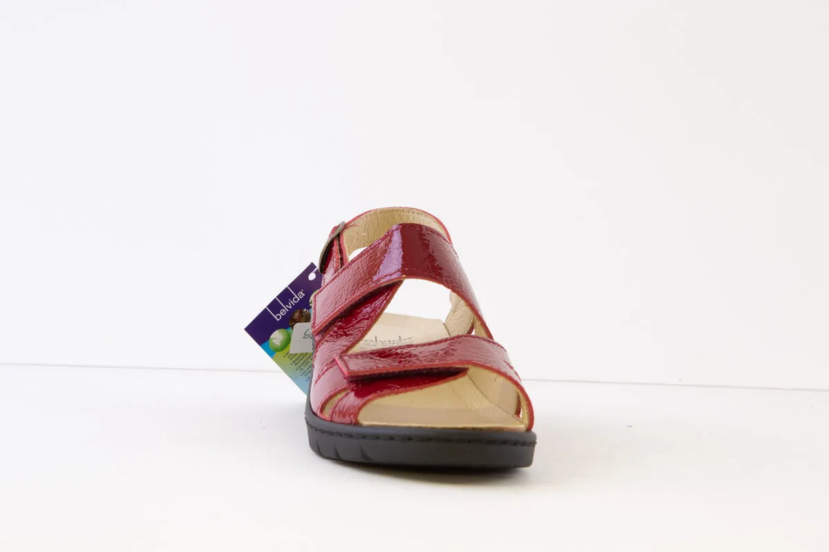 BELVIDA - 44.228 COMFORT SANDAL - RED PATENT
