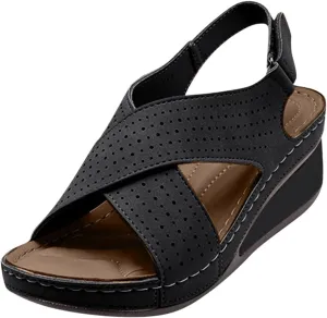 Best Slip On Walking Shoes for Women with Arch Support Womens Black Flats Orthopedic Comfort Wedge Sandals for Women Recovery Sandals Women Leather Sandals for Women Dressy Sandals Women with Heels