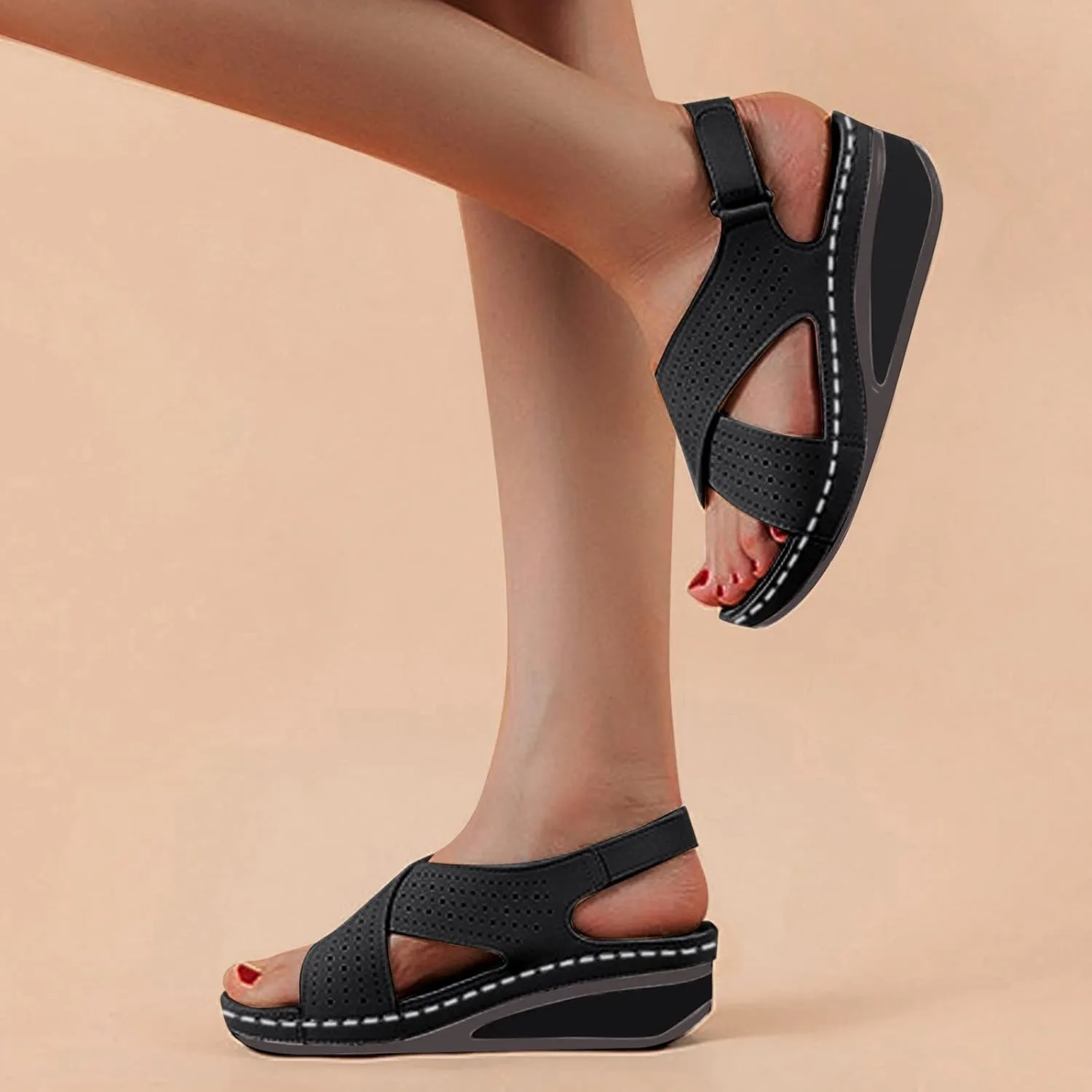 Best Slip On Walking Shoes for Women with Arch Support Womens Black Flats Orthopedic Comfort Wedge Sandals for Women Recovery Sandals Women Leather Sandals for Women Dressy Sandals Women with Heels