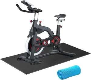 Bike Mat, Exercise Bike Mat, Bike Floor Mat, Bike Trainer Mat, Carpet Indoor Floor Mat, Bike Mat Indoor Cycling, Peloton Bike Mat for Home Gym