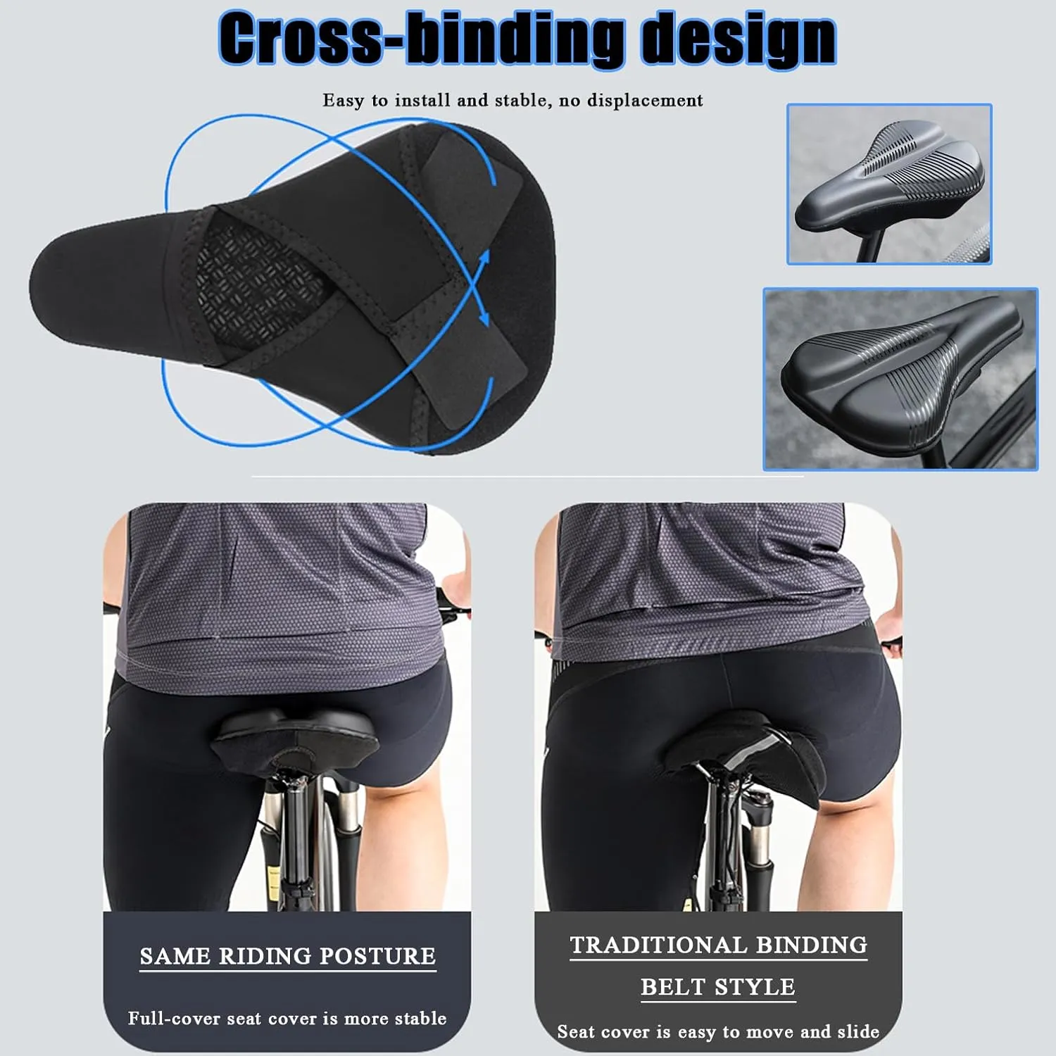 Bike Seat Cushion for Cannondale F29 F3000SL F500 F700 Foray F-Si F-Si Carbon Gemini, Memory Foam & Gel Padded Cover Bicycle Seat for Men Women Shock-Absorbing Comfort Bike Seat Pad,A