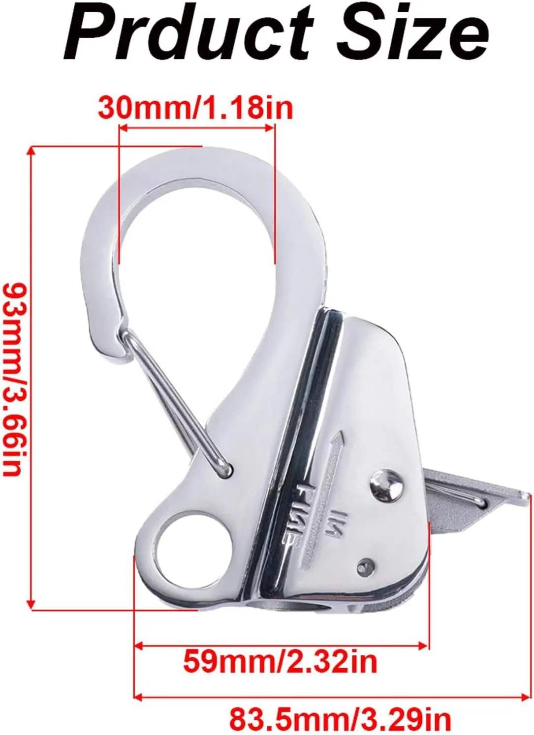 Black Boat Anchor Hook Sliding Hook, Stainless Steel Boat Anchor Hook Clip, Heavy Duty Boat Anchor Hook Quick Release Hook Anchor System