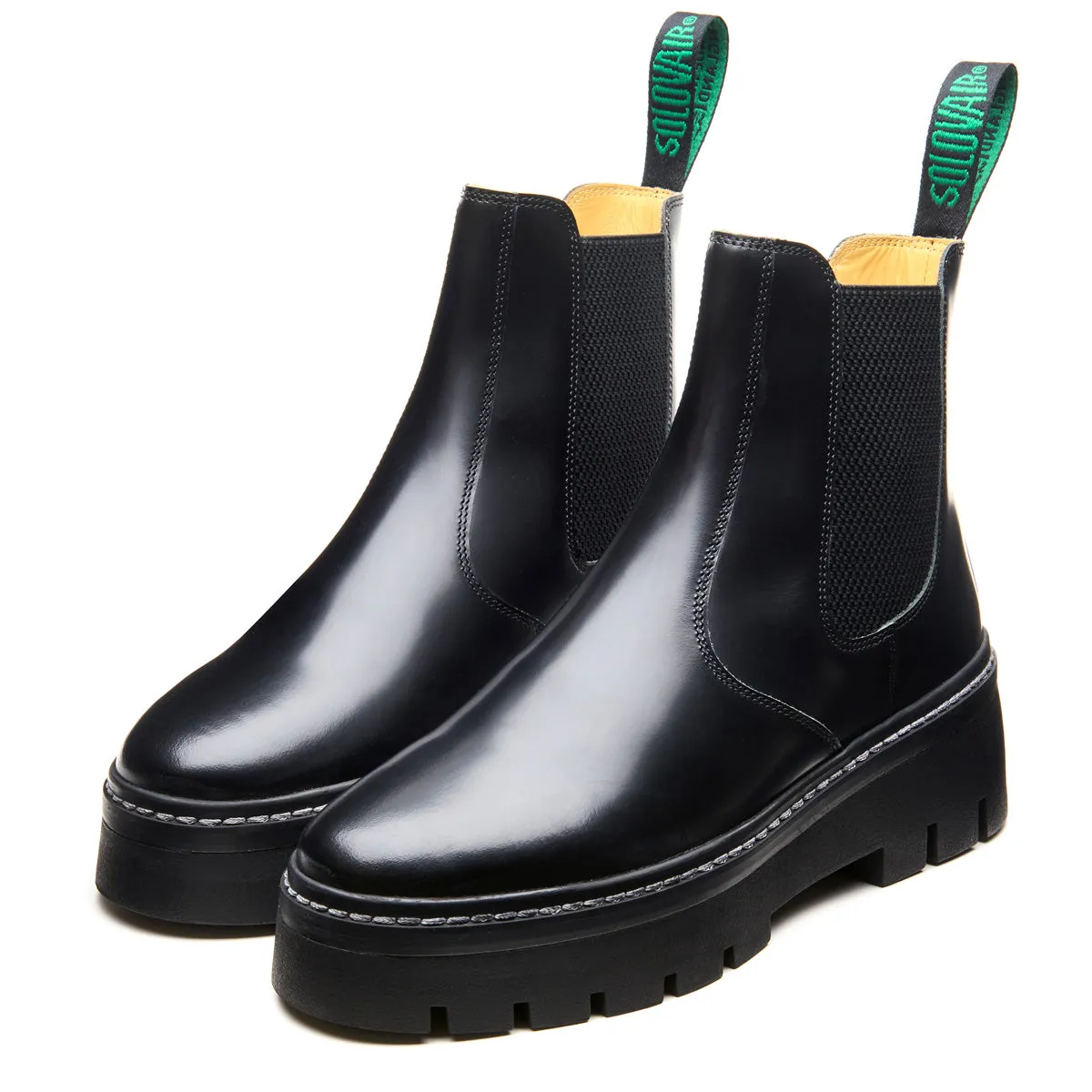 Black Hi-Shine Platform Dealer Boot