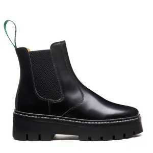 Black Hi-Shine Platform Dealer Boot