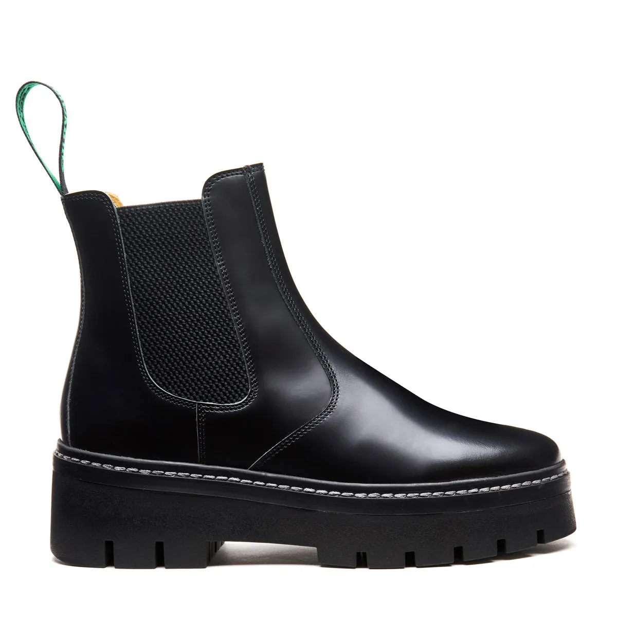 Black Hi-Shine Platform Dealer Boot