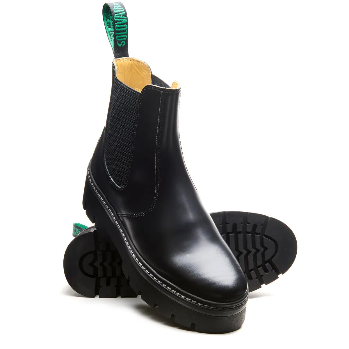 Black Hi-Shine Platform Dealer Boot