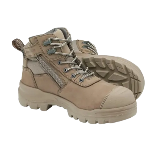 BLUNDSTONE 8553 Unisex RotoFlex Zip Safety Boot - Stone
