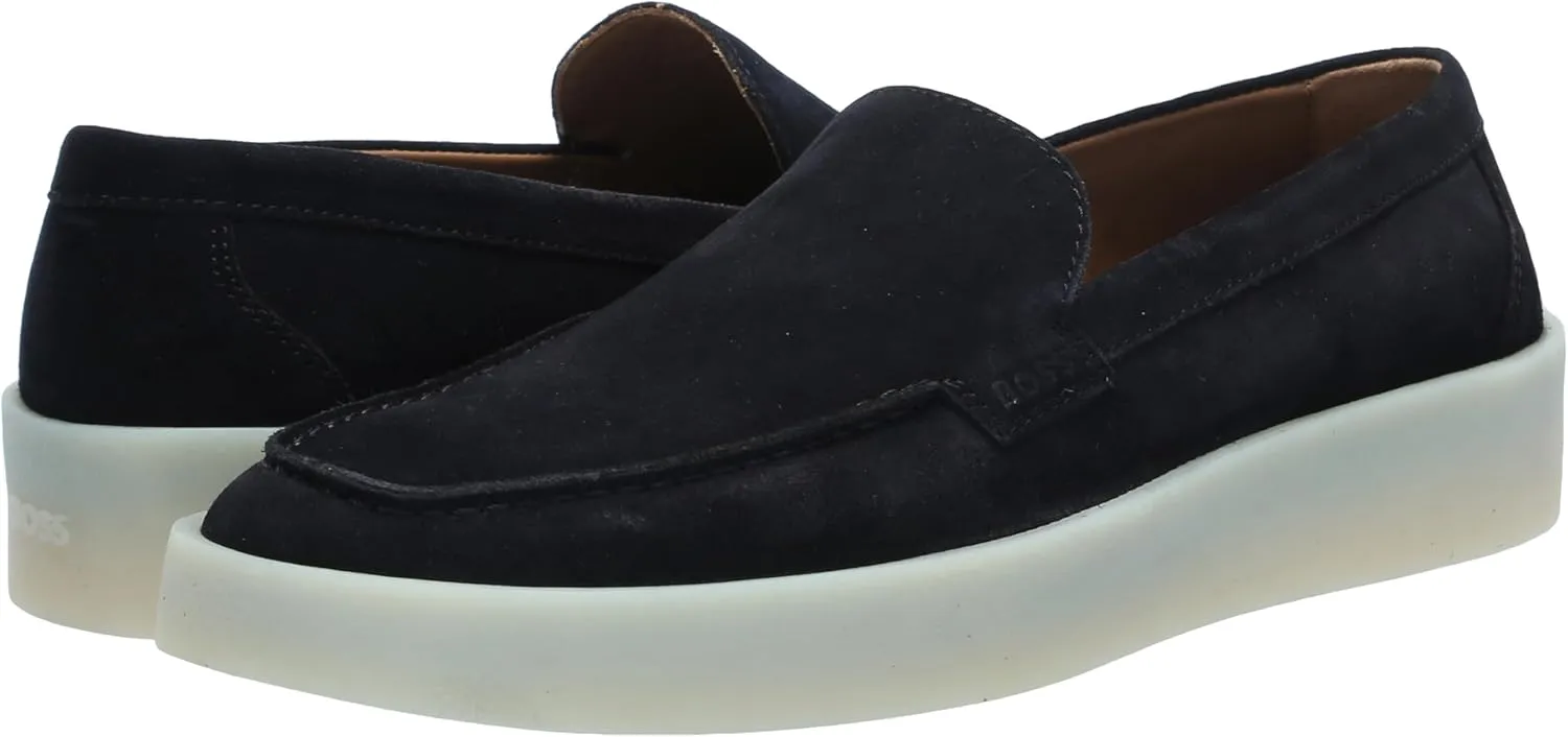 BOSS Women's Suede Loafer with Rubber Sole