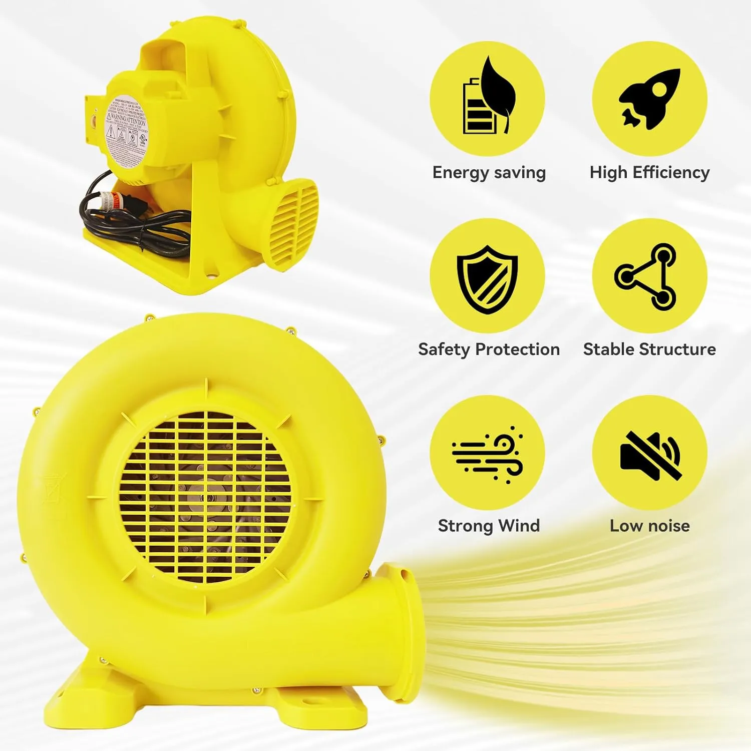 Bounce House Blower for Inflatables, 550W 0.74HP Powerful Inflatable Blower Portable Fan Pump for Inflatable Bouncy Castle, Bubble House, Jump Slides, Water Slide