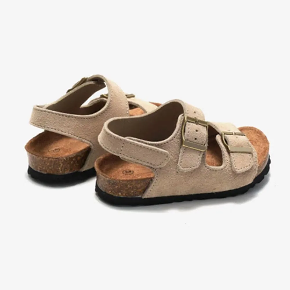 Boys Girls Summer Cork Footbed Slide Sandal, Arch Support Outdoor Sandals with Adjustable Buckle Backstraps for Toddler/Little Kid/Big Kid
