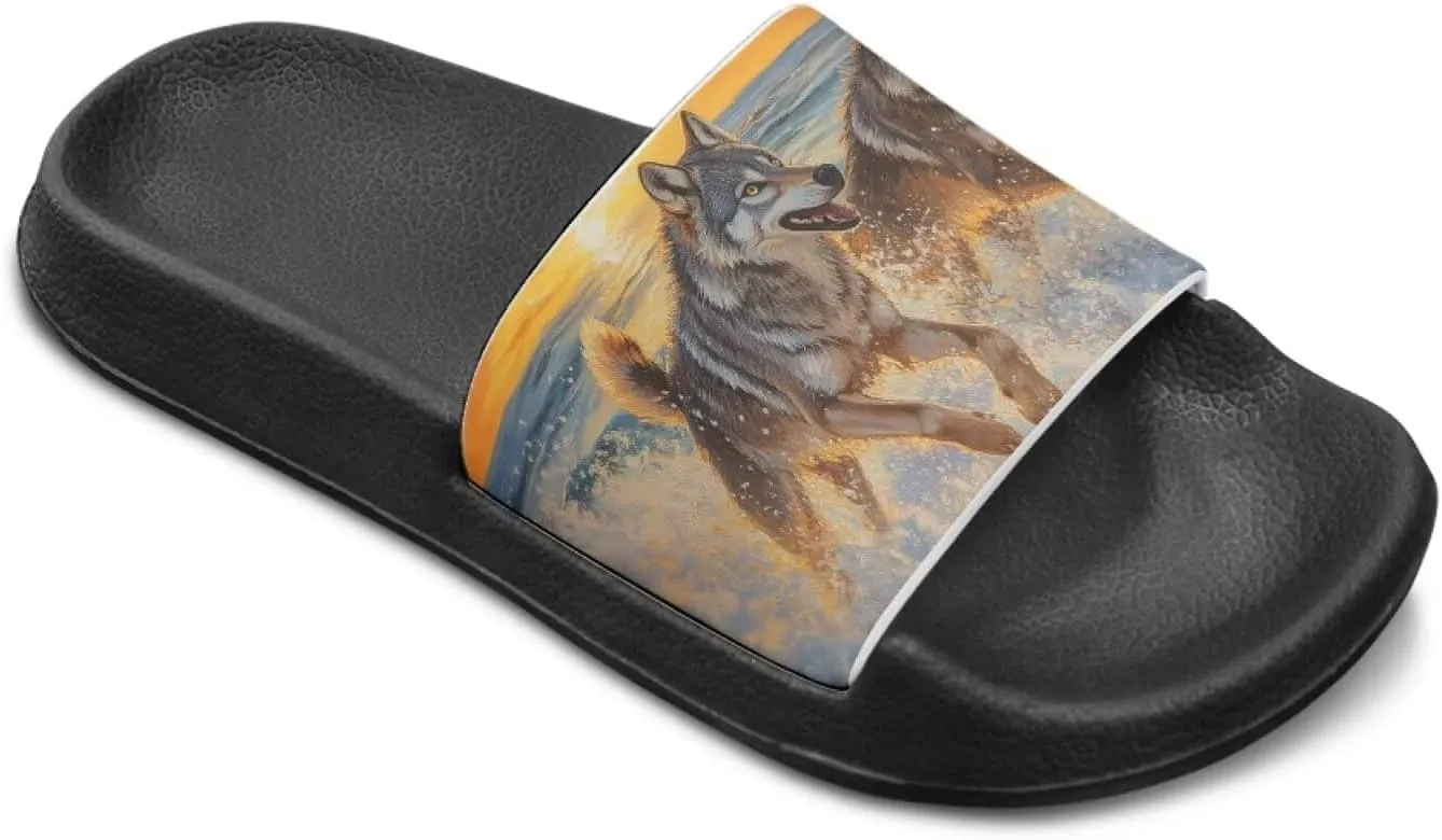 Boys Slip On Sandals Kids Slides Unisex Slides Boys Comfortable Slippers Non-slip Shower Shoes House Fashion Thick for Indoor & Outdoor Gifts