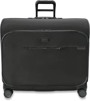 Briggs & Riley Deluxe Wardrobe Spinner - Checked Luggage for Travel, Suitcases with Wheels, Softside Rolling Bag for Men & Women, Built in Hook for Clothes - Baseline Collection, Black