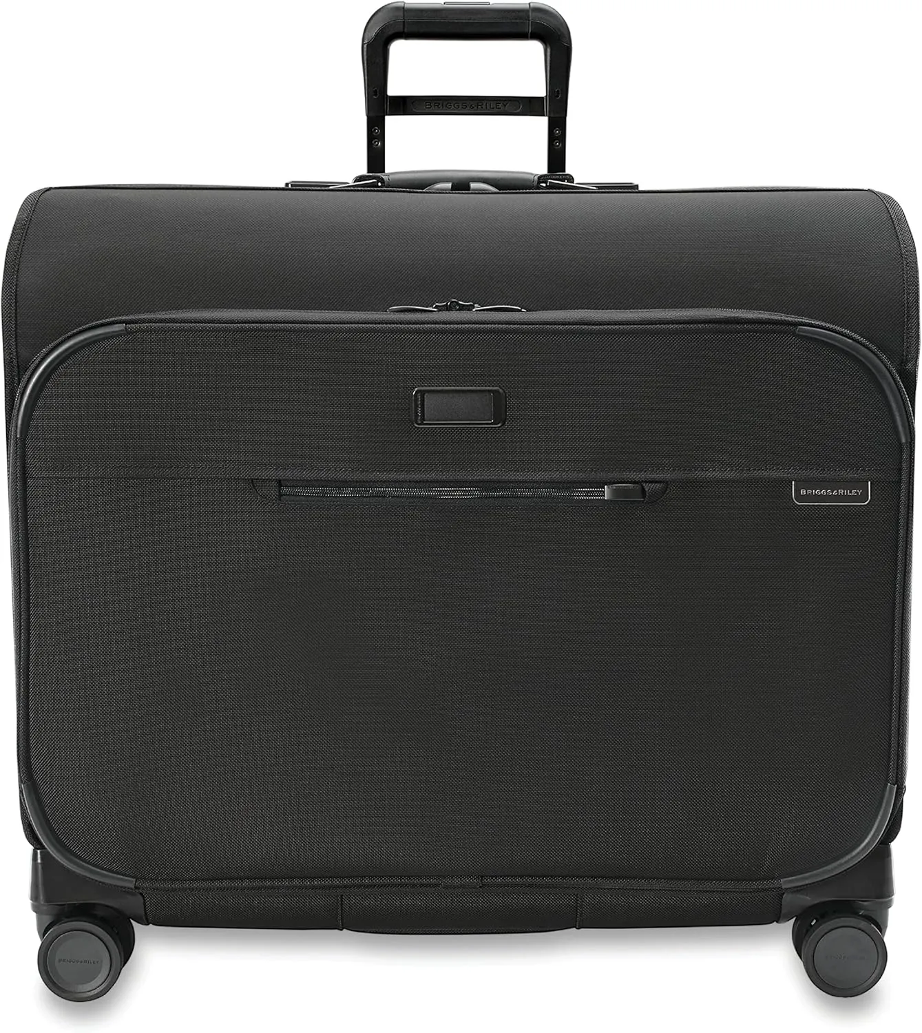 Briggs & Riley Deluxe Wardrobe Spinner - Checked Luggage for Travel, Suitcases with Wheels, Softside Rolling Bag for Men & Women, Built in Hook for Clothes - Baseline Collection, Black