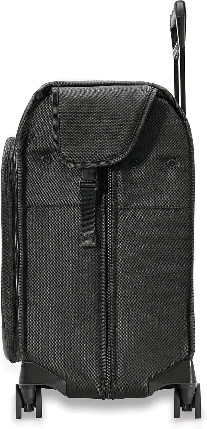 Briggs & Riley Deluxe Wardrobe Spinner - Checked Luggage for Travel, Suitcases with Wheels, Softside Rolling Bag for Men & Women, Built in Hook for Clothes - Baseline Collection, Black