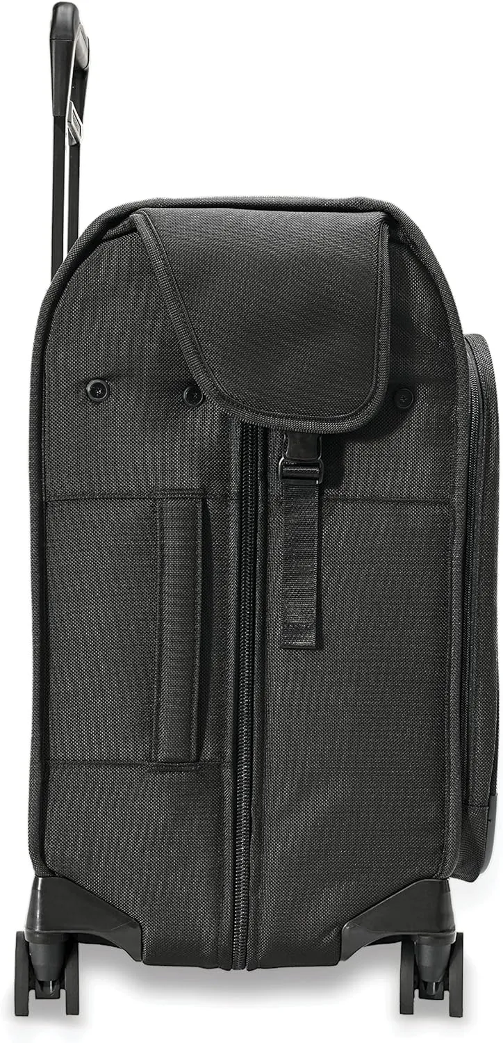 Briggs & Riley Deluxe Wardrobe Spinner - Checked Luggage for Travel, Suitcases with Wheels, Softside Rolling Bag for Men & Women, Built in Hook for Clothes - Baseline Collection, Black
