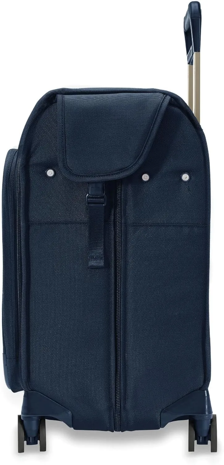 Briggs & Riley Deluxe Wardrobe Spinner - Checked Luggage for Travel, Suitcases with Wheels, Softside Rolling Bag for Men & Women, Built in Hook for Clothes - Baseline Collection, Navy