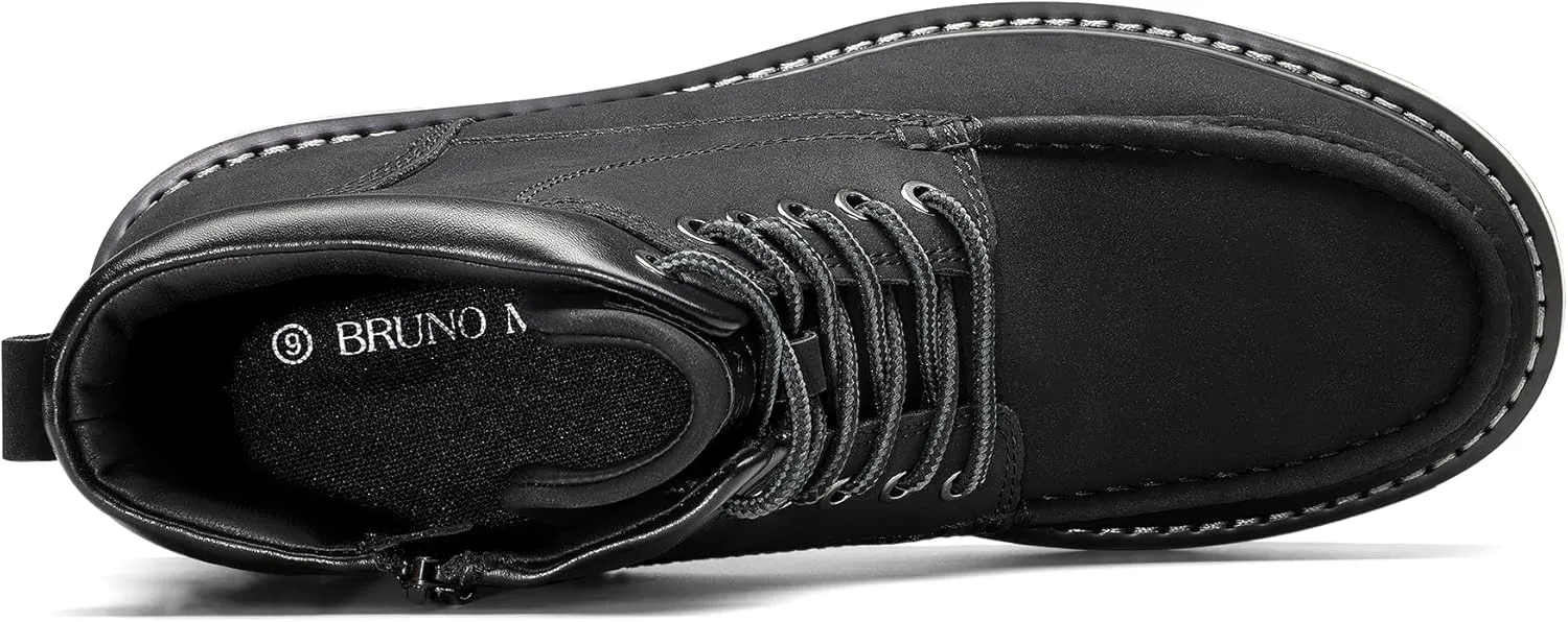Bruno Marc Men's Moc Toe Boot Fashion Comfort Casual Wedge Boots