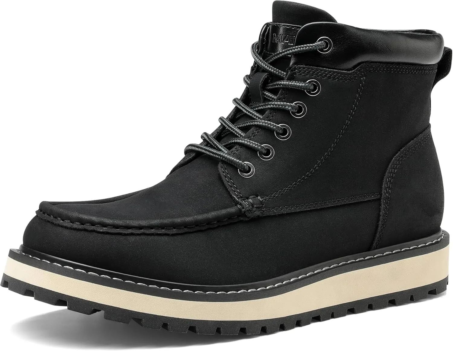 Bruno Marc Men's Moc Toe Boot Fashion Comfort Casual Wedge Boots