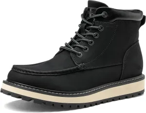 Bruno Marc Men's Moc Toe Boot Fashion Comfort Casual Wedge Boots