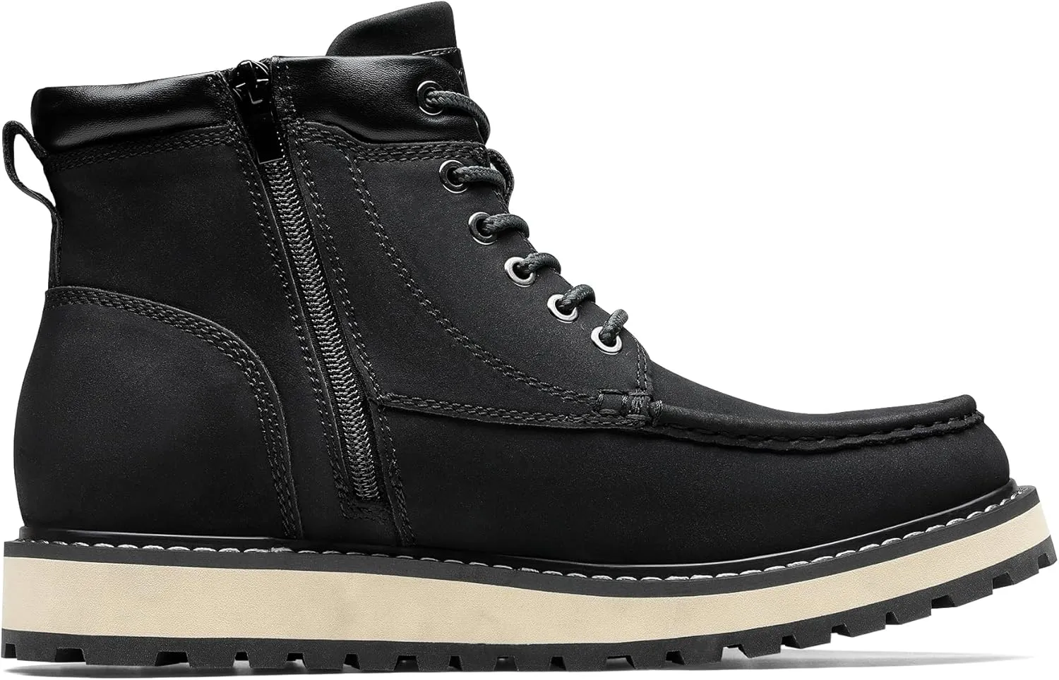Bruno Marc Men's Moc Toe Boot Fashion Comfort Casual Wedge Boots