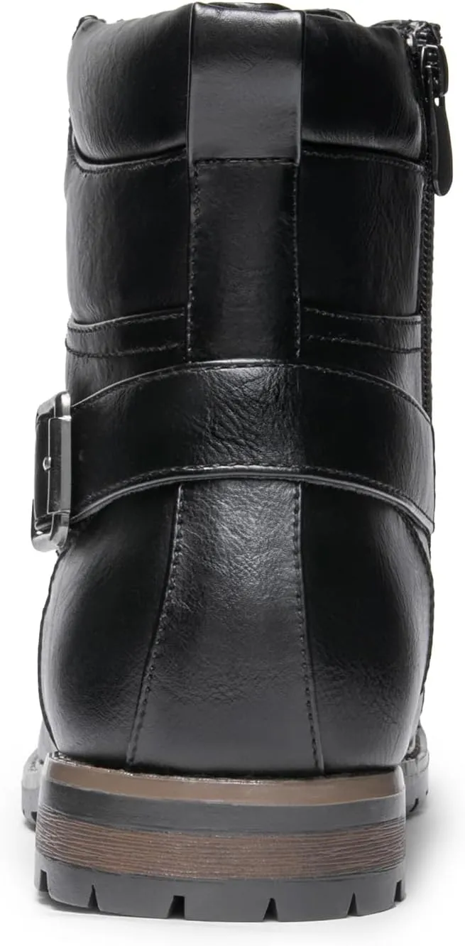 Bruno Marc Men's Motorcycle Combat Boots Zipper Biker Boot