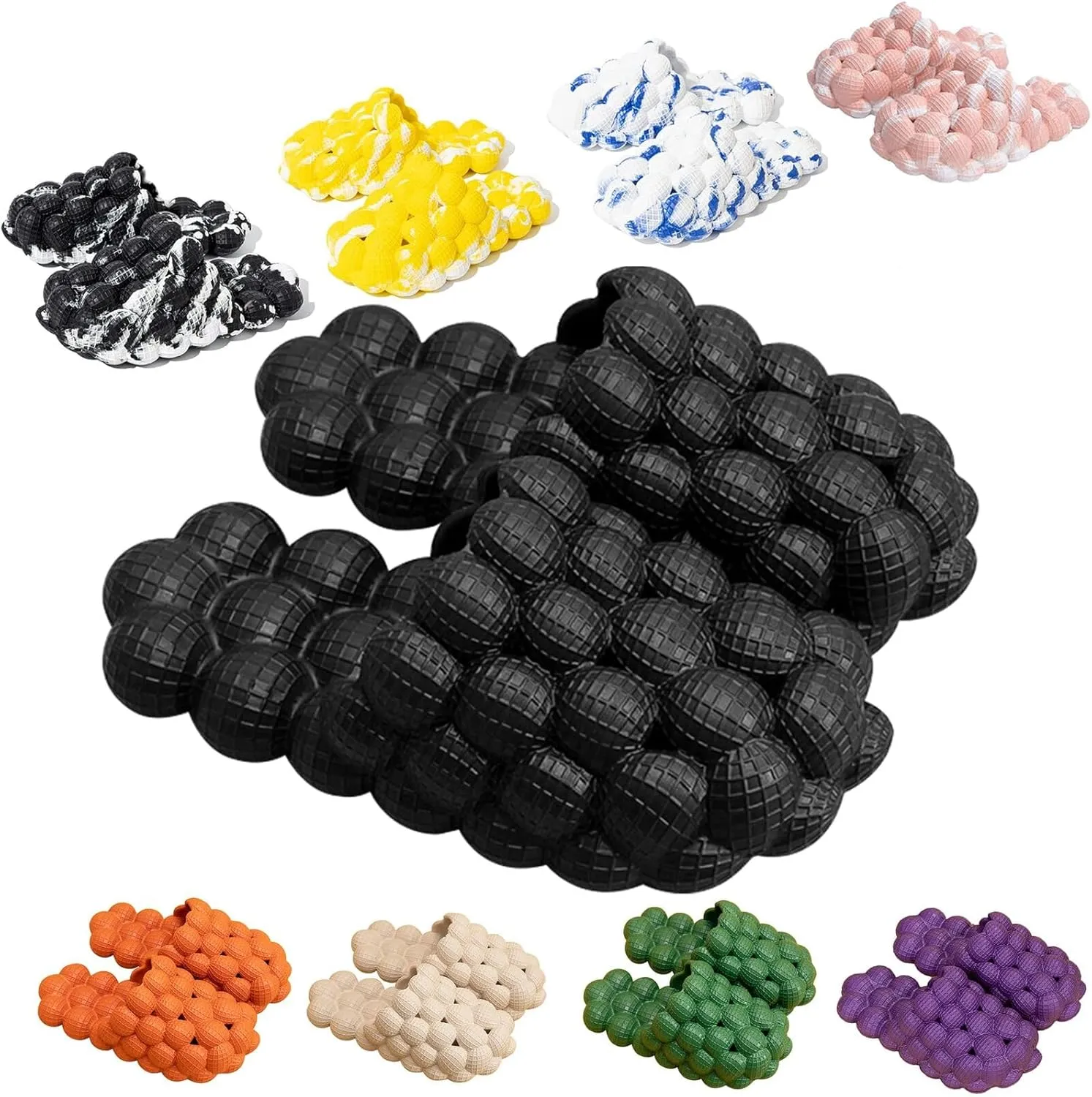 Bubble Slides For Women And Men, Bubble Slippers, Bubble Slide Funny Massage Slippers, Non-Slip Spa Slippers, Bubble Sandals, Soft Pillow Stress Relief Slide, Unisex