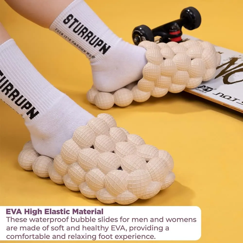 Bubble Slides For Women | Men Massage & Shower Slippers | Soft And Comfy Slides For Women | Non-Slip Spa Mens House Slippers | Unisex Breathable Golf Ball Slides For Home, Beach Gym