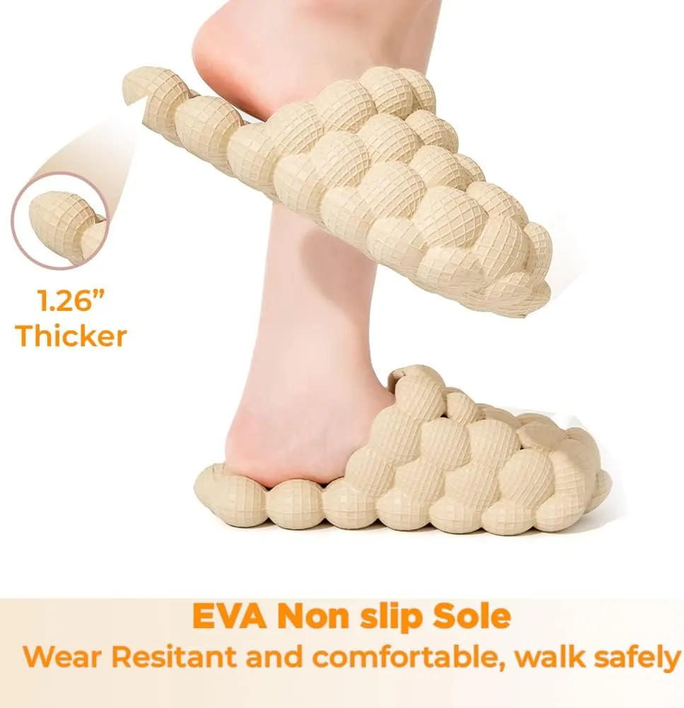Bubble Slides For Women | Men Massage & Shower Slippers | Soft And Comfy Slides For Women | Non-Slip Spa Mens House Slippers | Unisex Breathable Golf Ball Slides For Home, Beach Gym