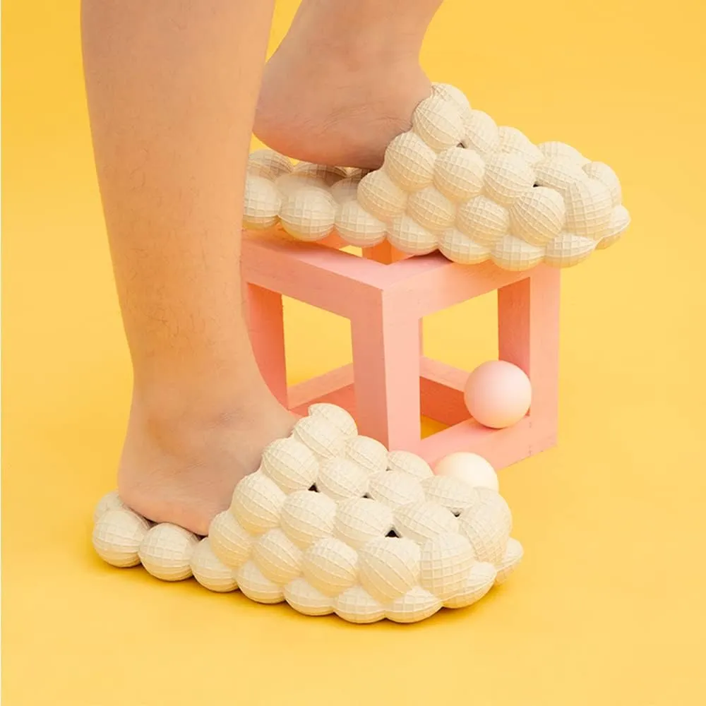 Bubble Slides For Women | Men Massage & Shower Slippers | Soft And Comfy Slides For Women | Non-Slip Spa Mens House Slippers | Unisex Breathable Golf Ball Slides For Home, Beach Gym