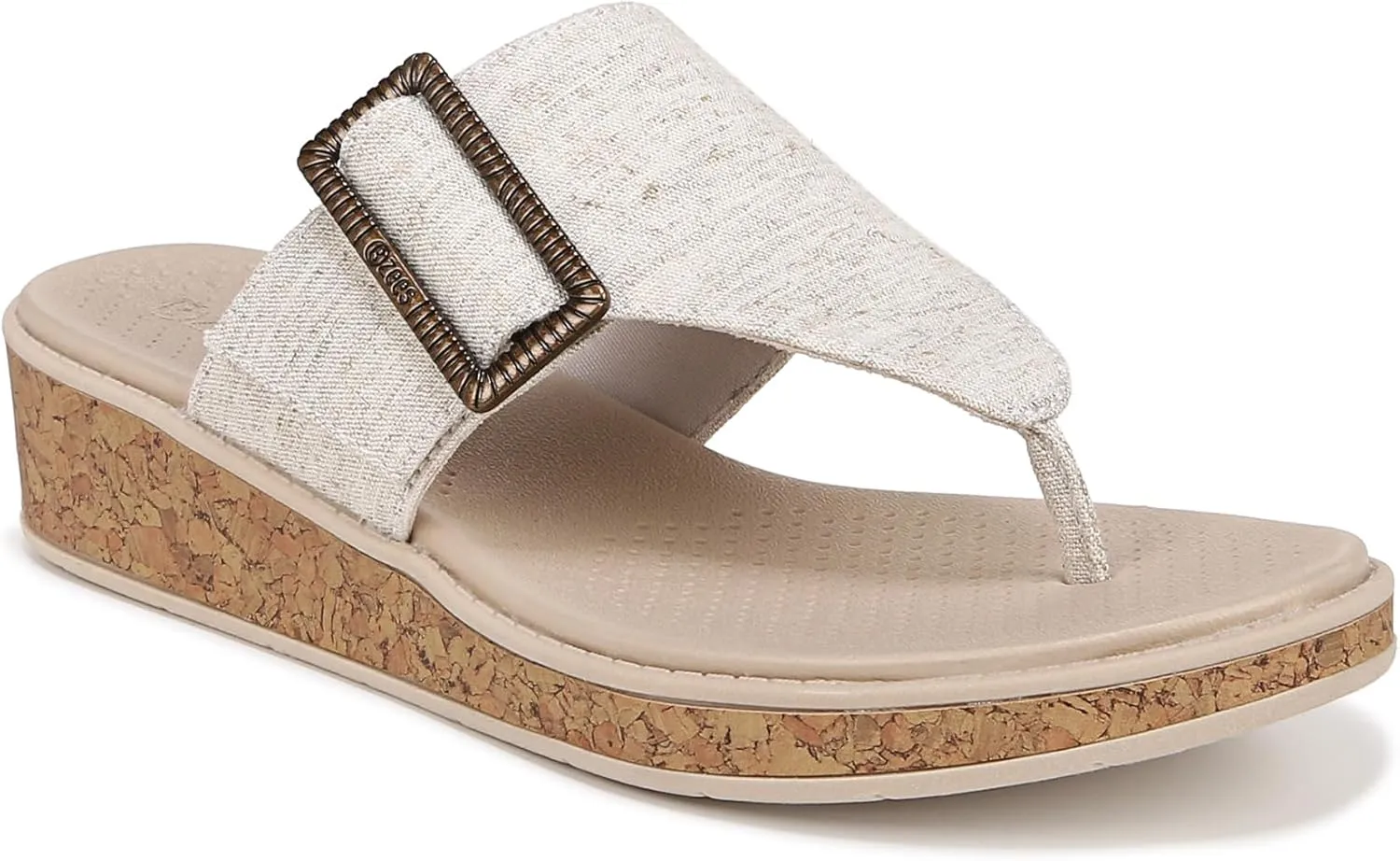 BZees Women's Bay Machine Washable Comfort Wedge Sandal Flip-Flop