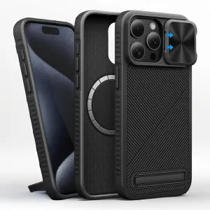 CamShield Pro: Hidden Kickstand MagSafe iPhone Case | Shockproof Corner Airbags