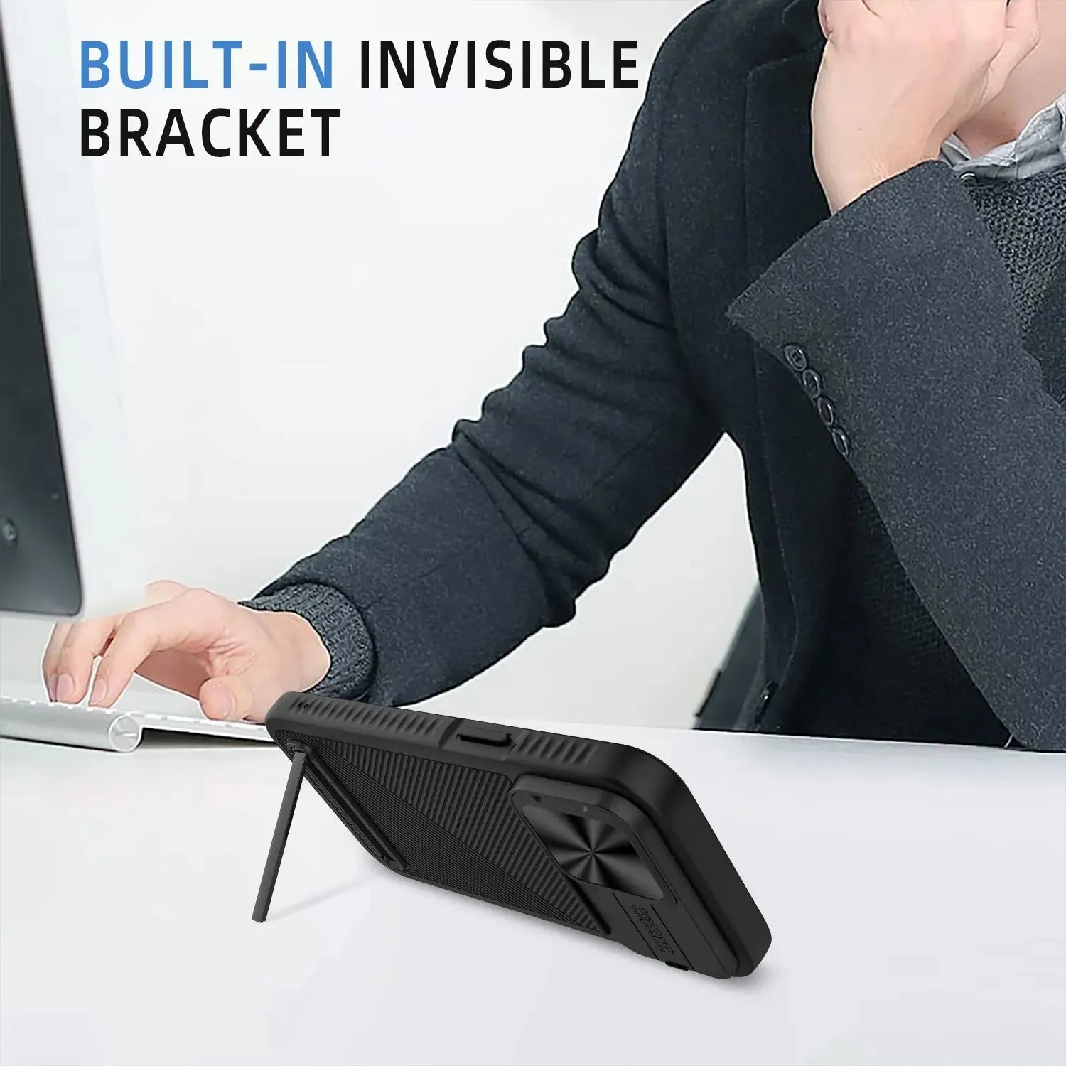 CamShield Pro: Hidden Kickstand MagSafe iPhone Case | Shockproof Corner Airbags