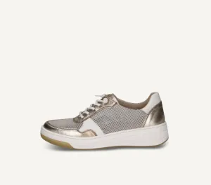 Caprice - 23504 White and Gold Trainer