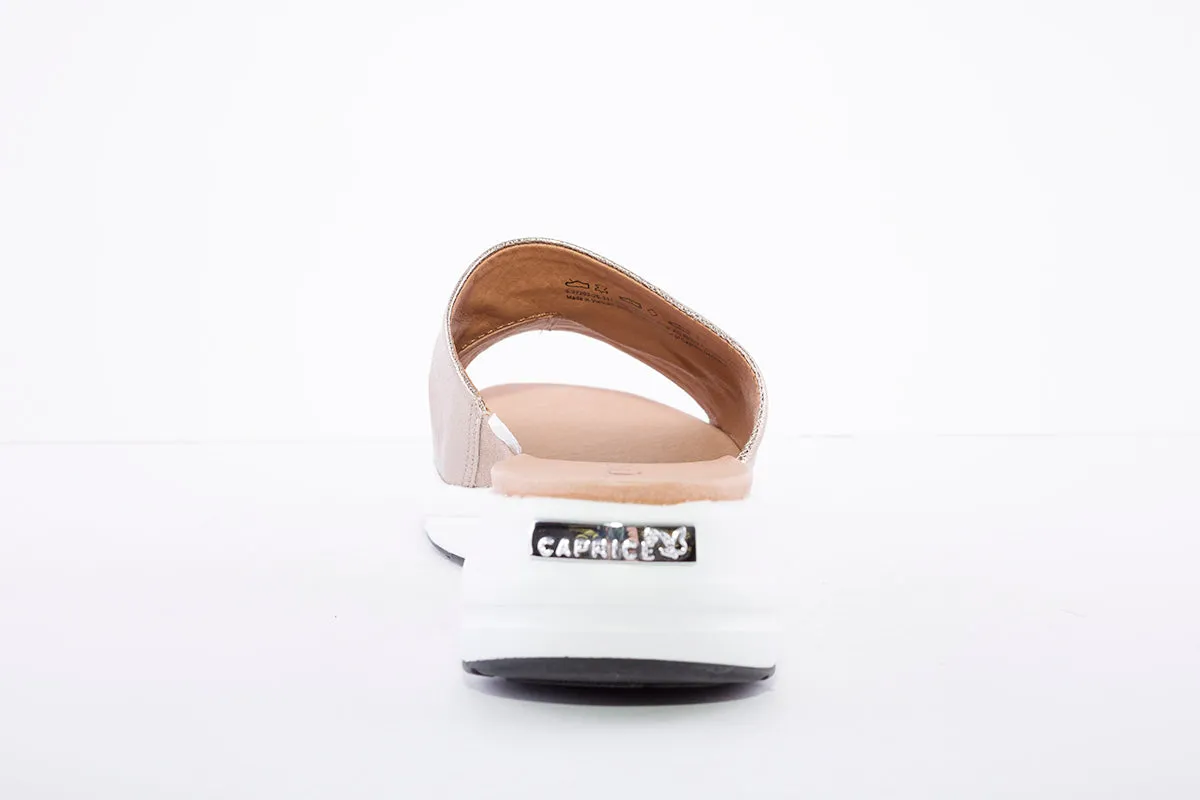 CAPRICE - 27203 WEDGE MULE - TAUPE METALLIC