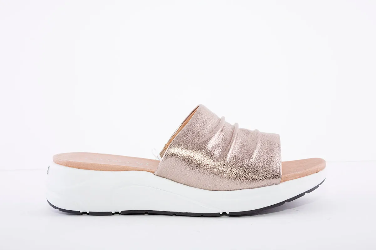 CAPRICE - 27203 WEDGE MULE - TAUPE METALLIC