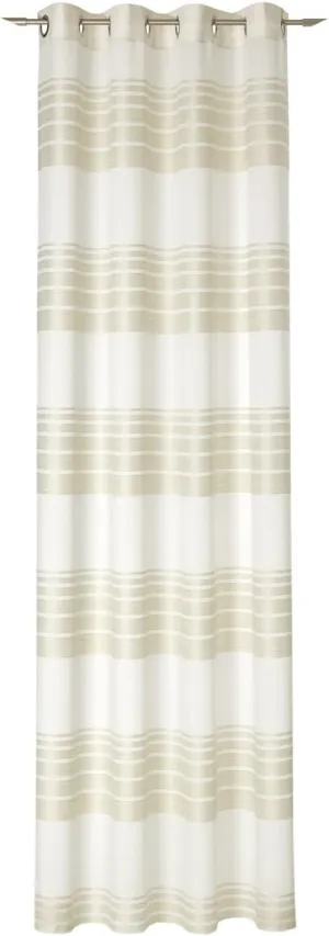 Cara 77 Eyelet Curtain, Polyester, Cream, 245 x 140 cm