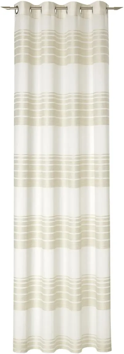 Cara 77 Eyelet Curtain, Polyester, Cream, 245 x 140 cm