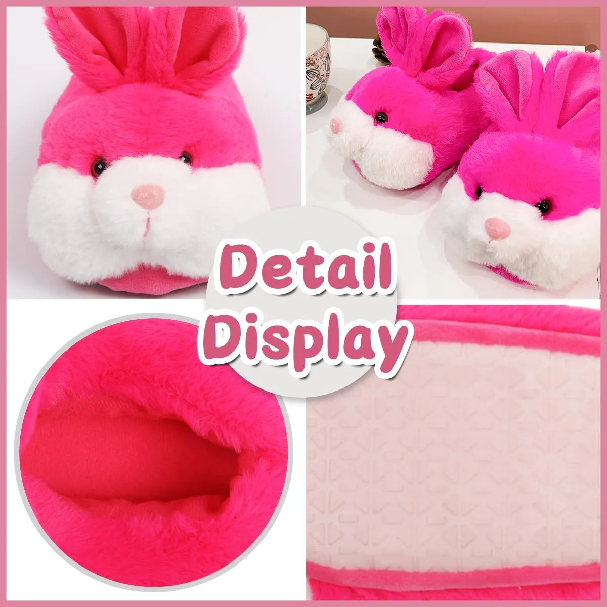 Caramella Bubble Kids Classic Bunny Slippers,Cute Animal Anti Slip House Shoes for Boy and Girl,Rabbit Slippers Christmas Halloween Easter Gifts