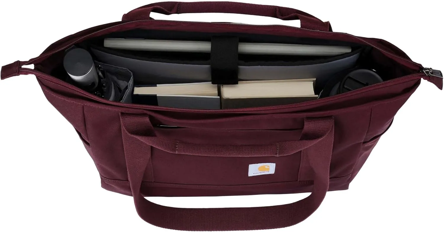Carhartt Horizontal Zip Classic Laptop Tote Bag, Durable Water Repellent Material W/ 17" Tablet Sleeve