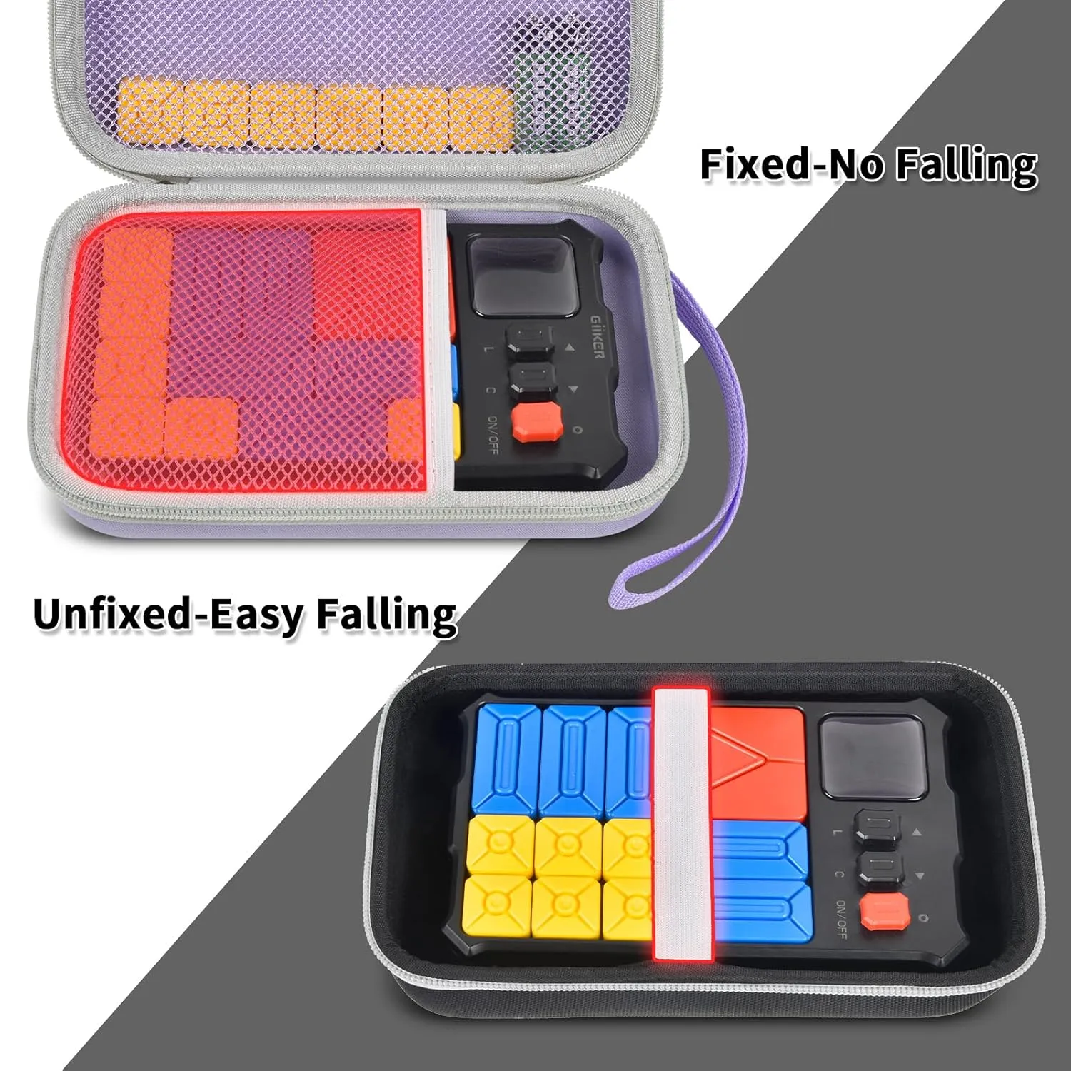 casmilee Case Compatible with Giiker Super Slide Brain Games, Brain Teaser Puzzles Organizer Storage Bag, Flow Slider Puzzle Game Holder (Purple)