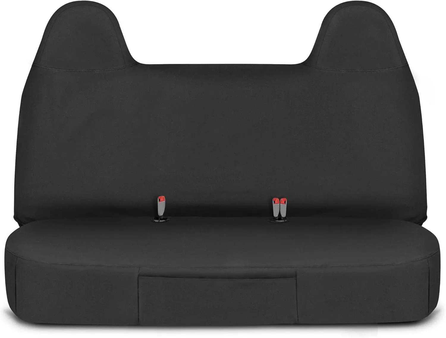 Caterpillar Custom Fit Front Bench Seat Cover with Utility Pockets for Ford F250 / F350 / F450 / F550 (1999-2007) - Durable Black Oxford Super Duty Interior Truck Seat Cover
