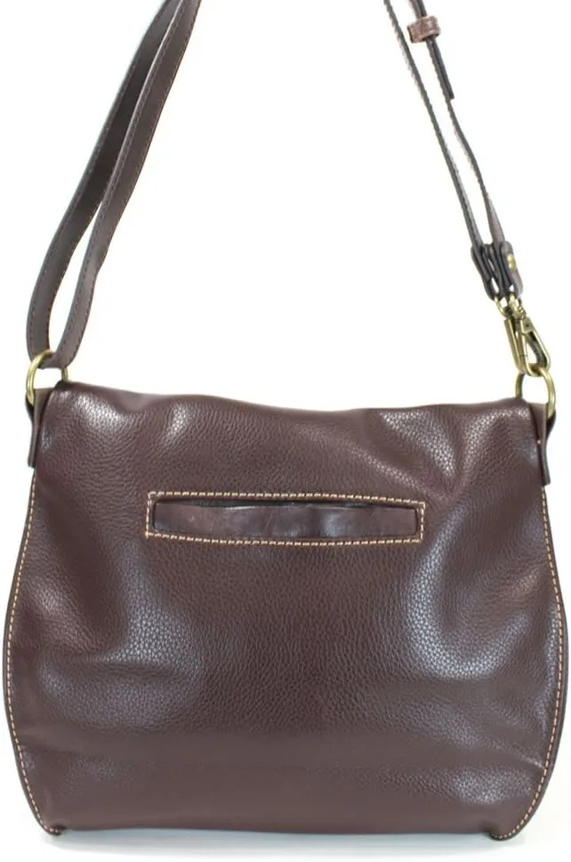 Chala Charming Crossbody Bag Shoulder Handbag With Flap Top and Zipper Black/Dark Brown