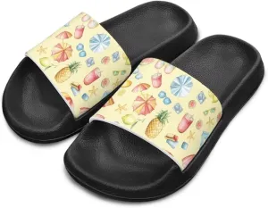 Children's Colorful Printed House Slippers Beach Sandals Slide Sandals Filp-Flops for Kids Girls Gift for Daughters Little Sisters Soft Comfort Little Kid Size 11-Big Kid Size 3