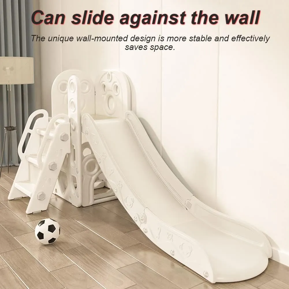 Children's Slide Suitable for Children Age 1-12 Years Old to Play and Climb on The Slide. Equipped with Basketball and Storage Space Suitable for Indoor and Outdoor use